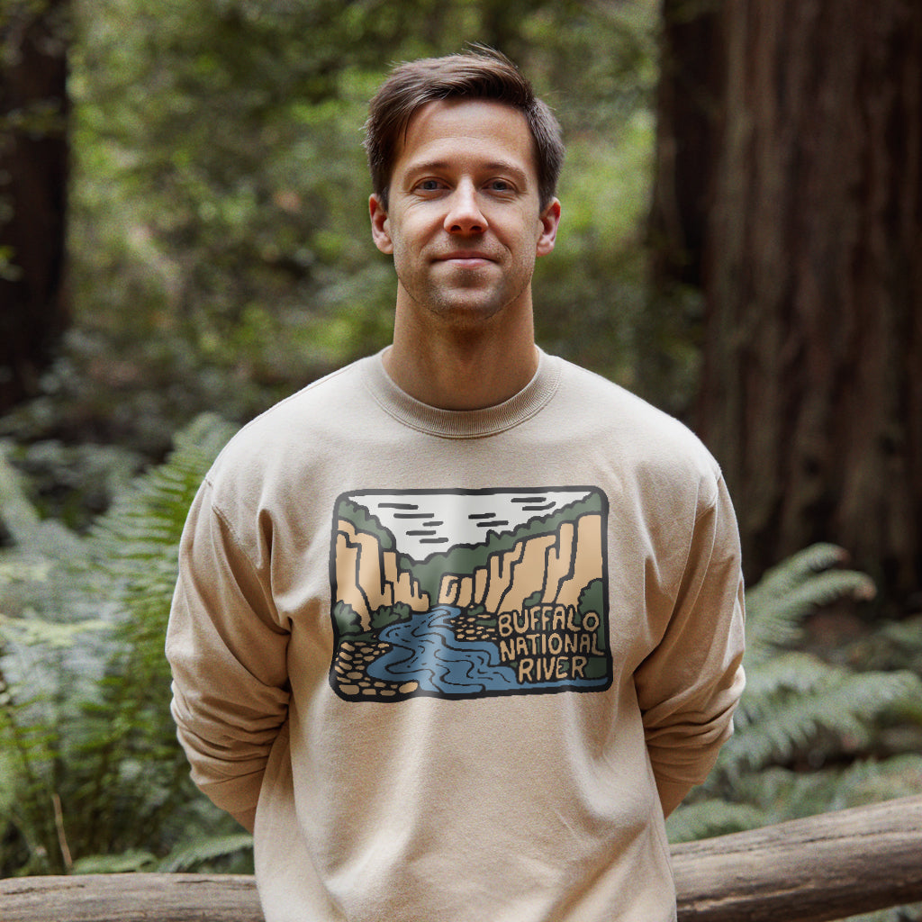 Buffalo National River Crewneck Sweatshirt Adventure and Outdoors Themed Sweatshirt