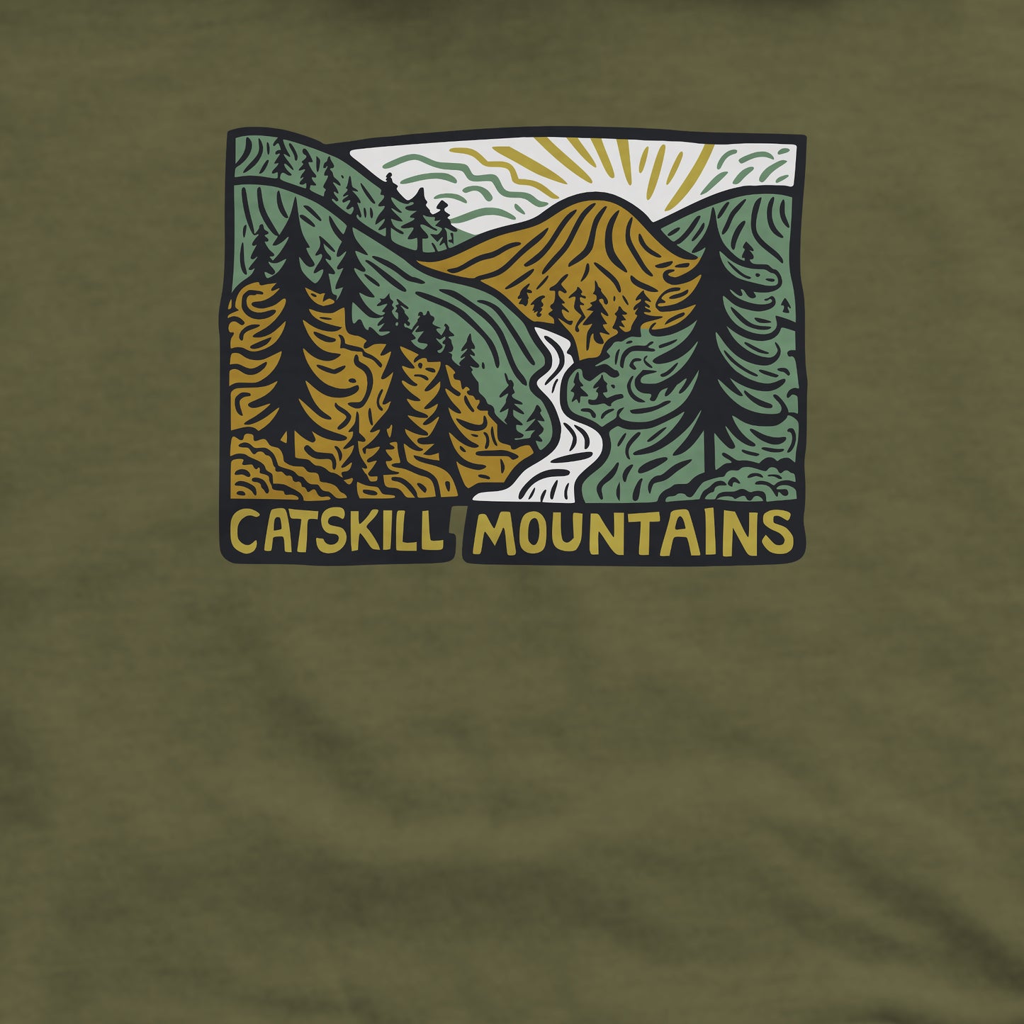 Catskill Mountains Crewneck Sweatshirt Adventure and Outdoors Themed Sweatshirt