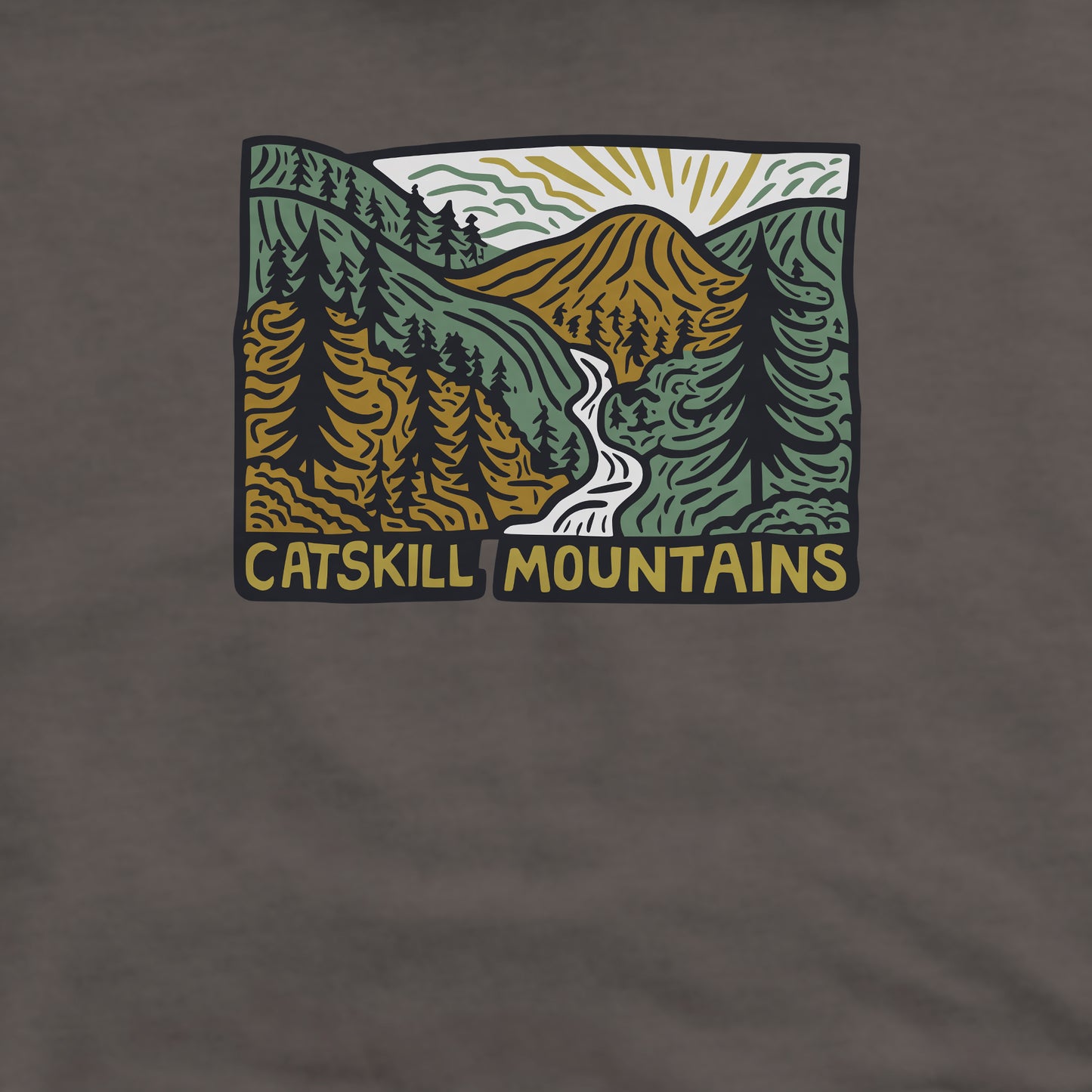 Catskill Mountains Crewneck Sweatshirt Adventure and Outdoors Themed Sweatshirt