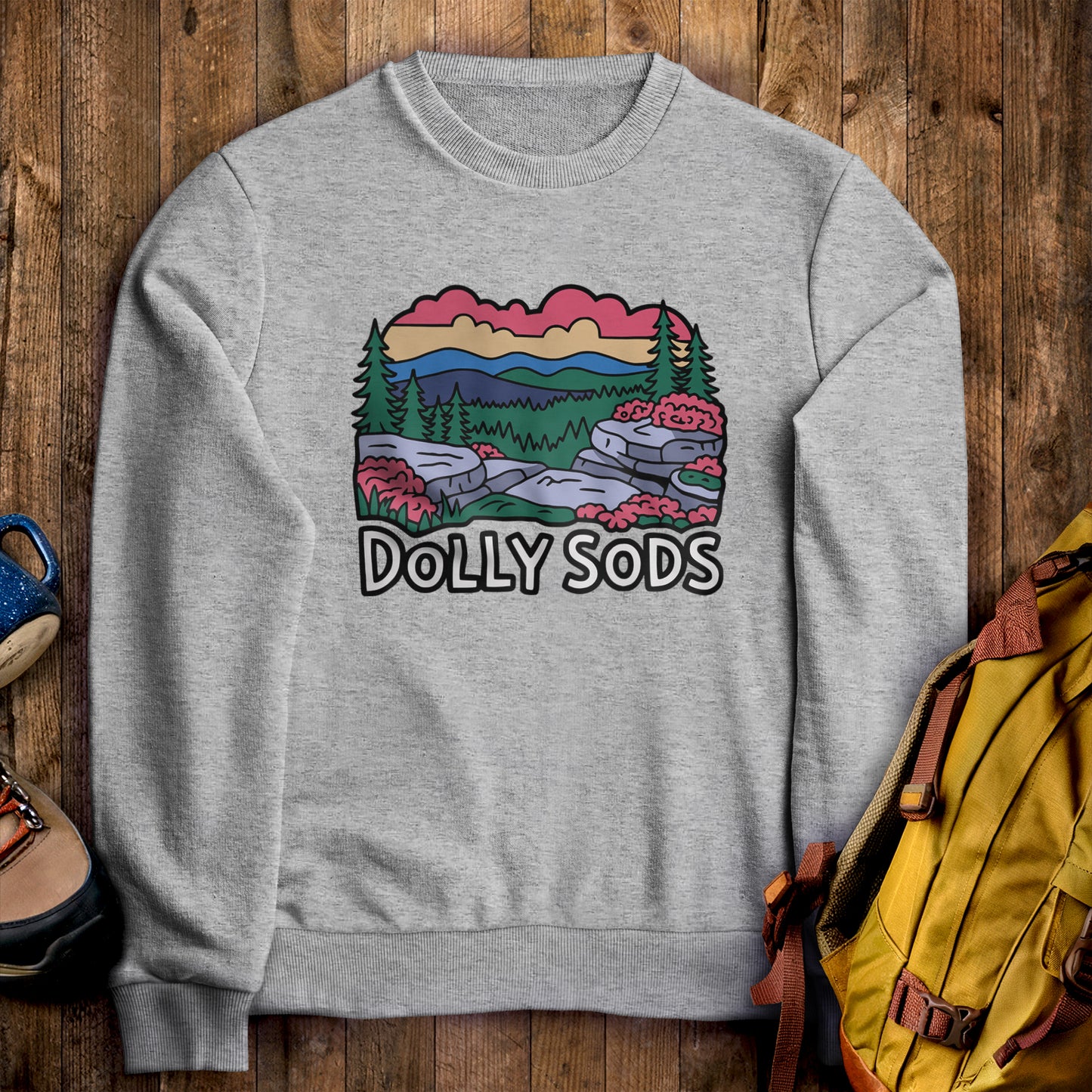 Dolly Sods Wilderness Crewneck Sweatshirt Sport Grey Adventure and Outdoors Themed Sweatshirt