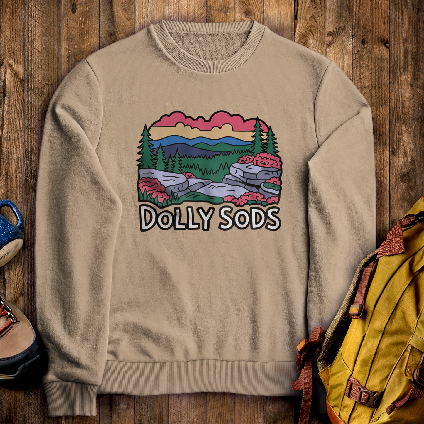 Dolly Sods Wilderness Crewneck Sweatshirt Sand Adventure and Outdoors Themed Sweatshirt