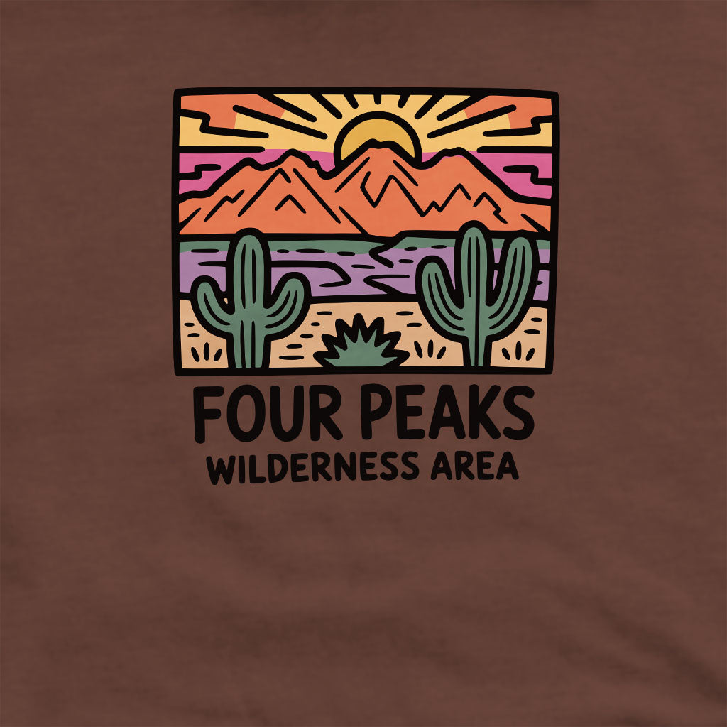 Four Peaks Wilderness Area Crewneck Sweatshirt Adventure and Outdoors Themed Sweatshirt