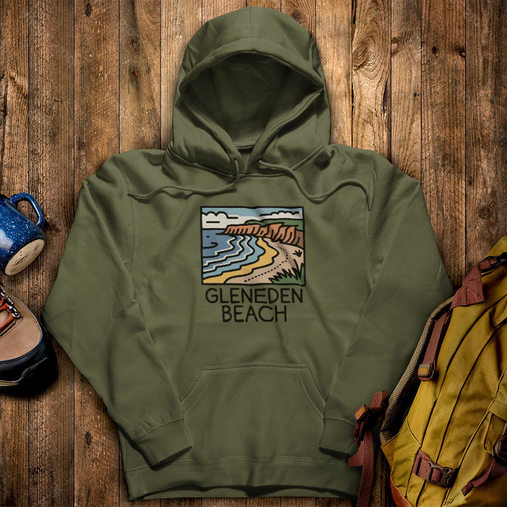 Gleneden Beach Hoodie Military Green Adventure and Outdoors Themed Hoodie