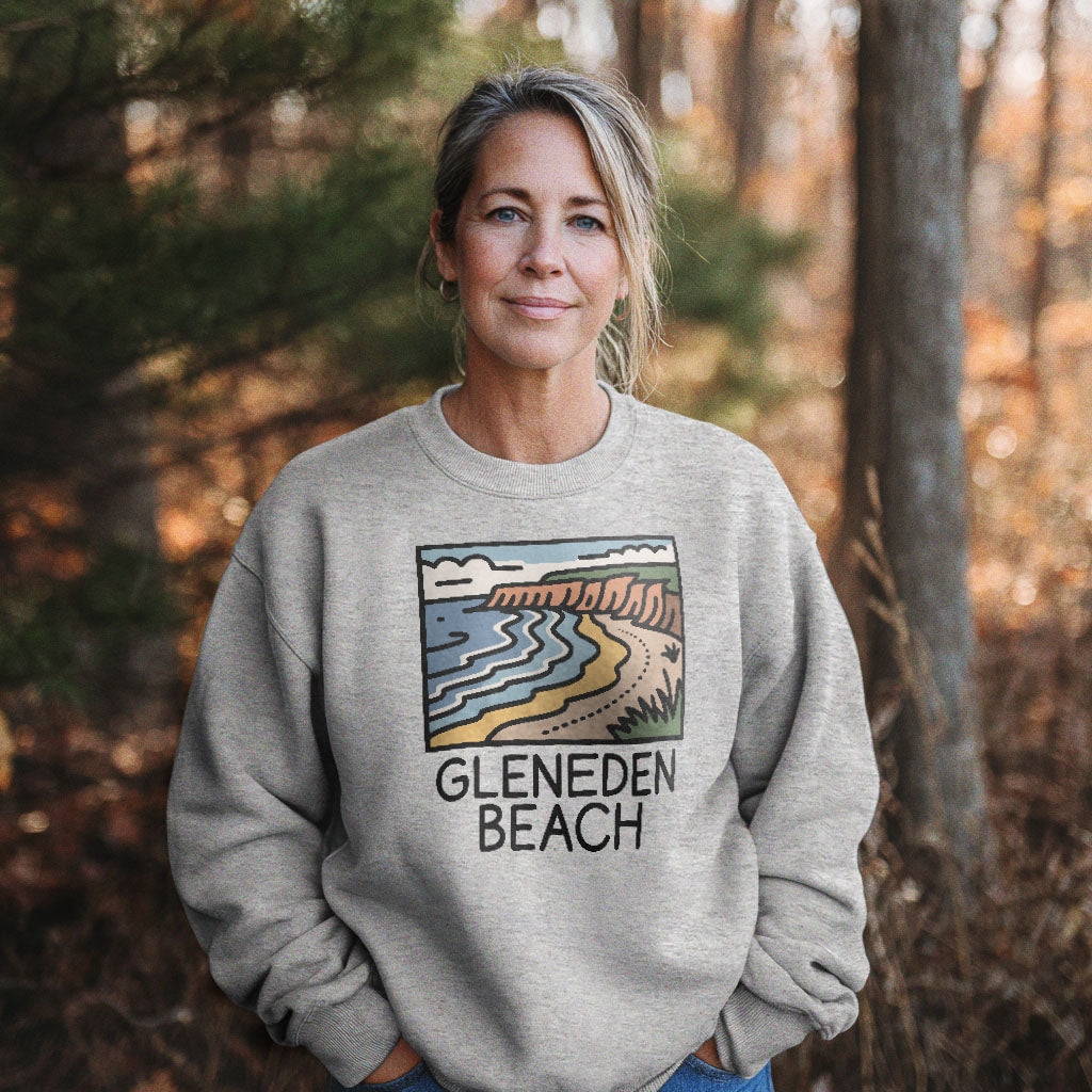 Gleneden Beach Crewneck Sweatshirt Adventure and Outdoors Themed Sweatshirt