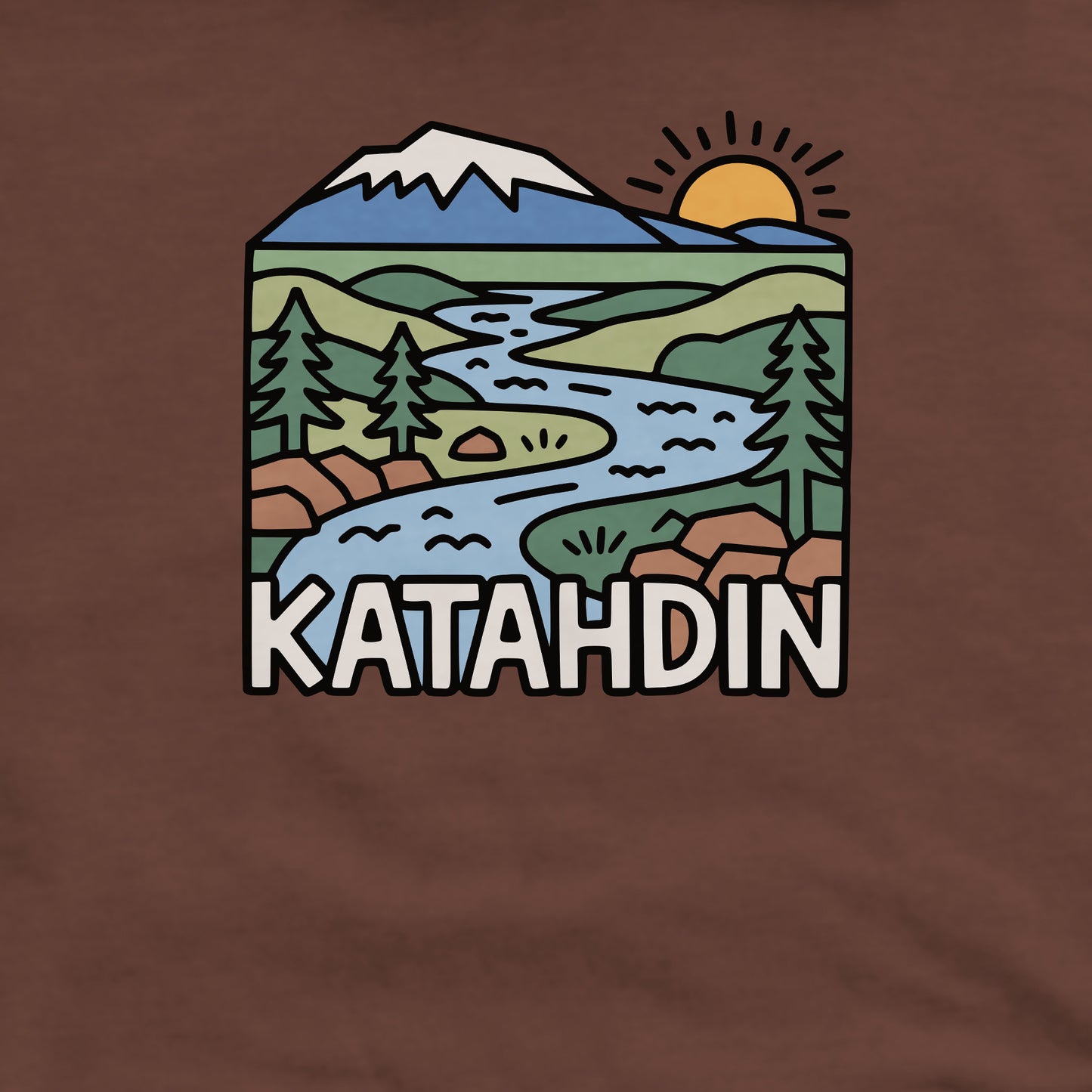 Mount Katahdin Crewneck Sweatshirt Adventure and Outdoors Themed Sweatshirt