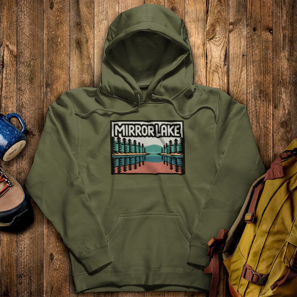 Mirror Lake State Park Hoodie Military Green Adventure and Outdoors Themed Hoodie