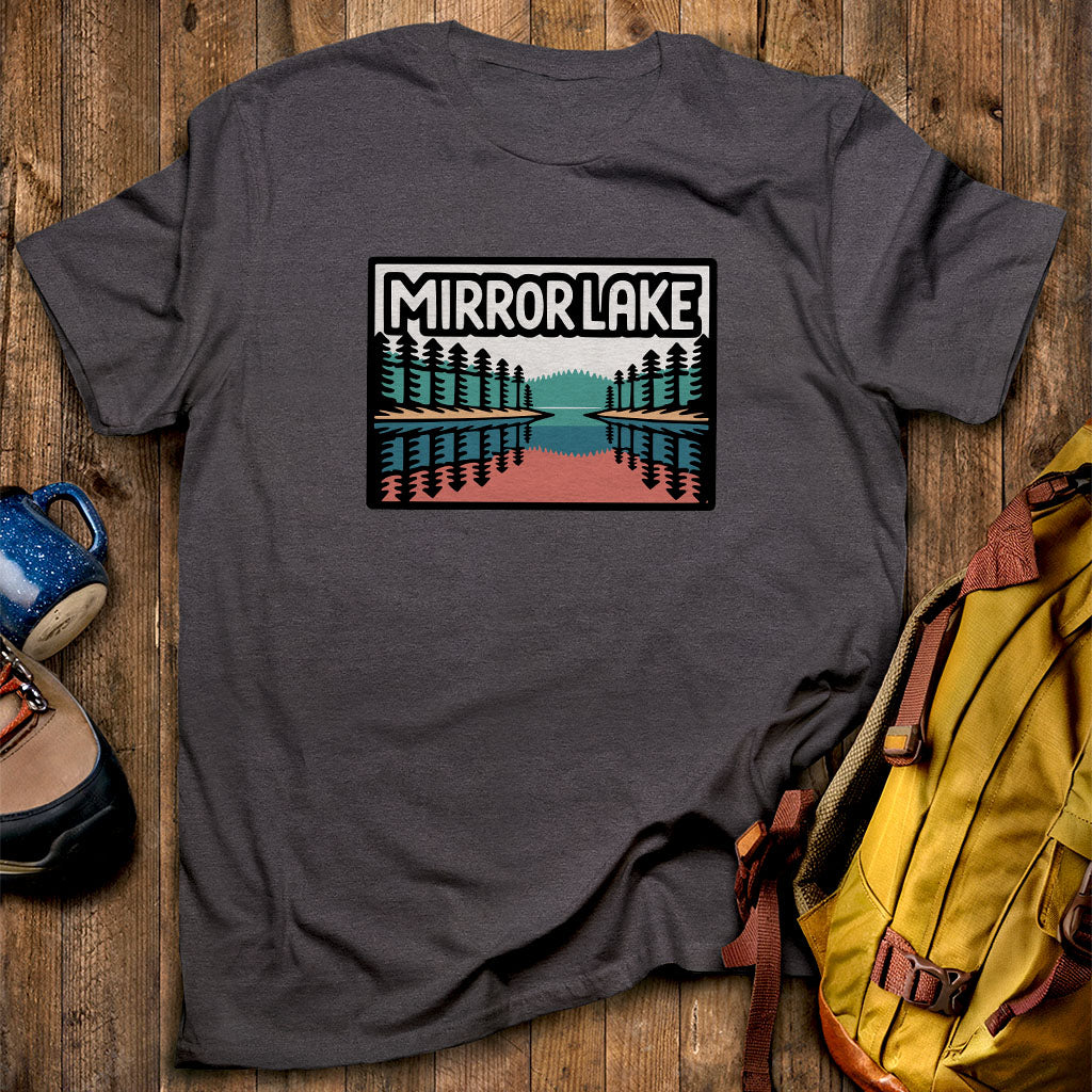Mirror Lake T-Shirt Dark Heather Adventure and Outdoors Themed T-Shirt