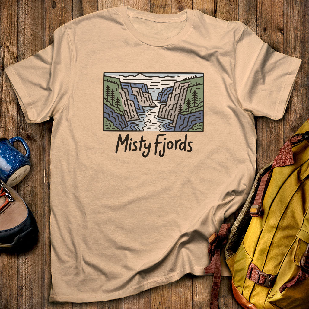 Misty Fjords National Monument T-Shirt Sand Adventure and Outdoors Themed T-Shirt
