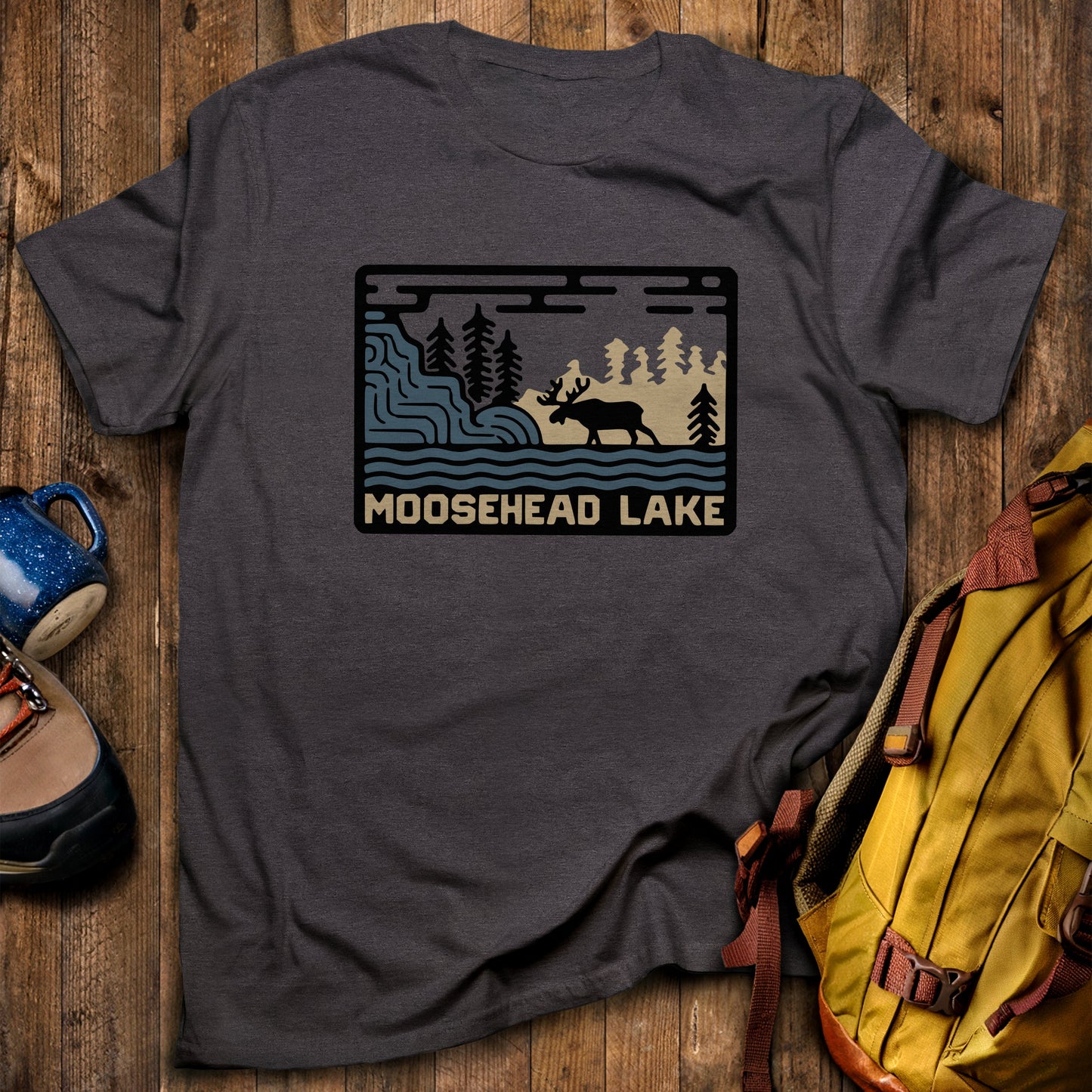 Moosehead Lake T-Shirt Dark Heather Adventure and Outdoors Themed T-Shirt