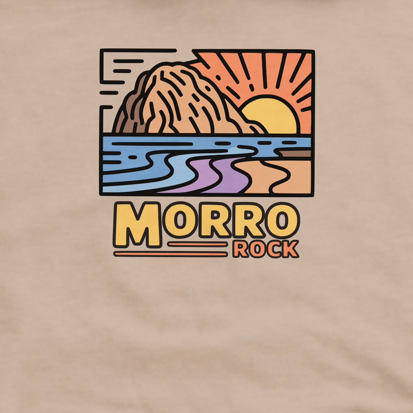 Morro Rock Crewneck Sweatshirt Adventure and Outdoors Themed Sweatshirt