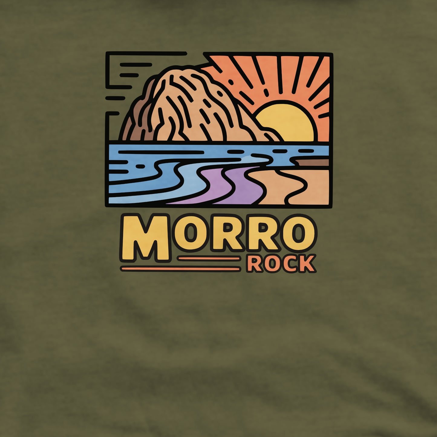Morro Rock Crewneck Sweatshirt Adventure and Outdoors Themed Sweatshirt