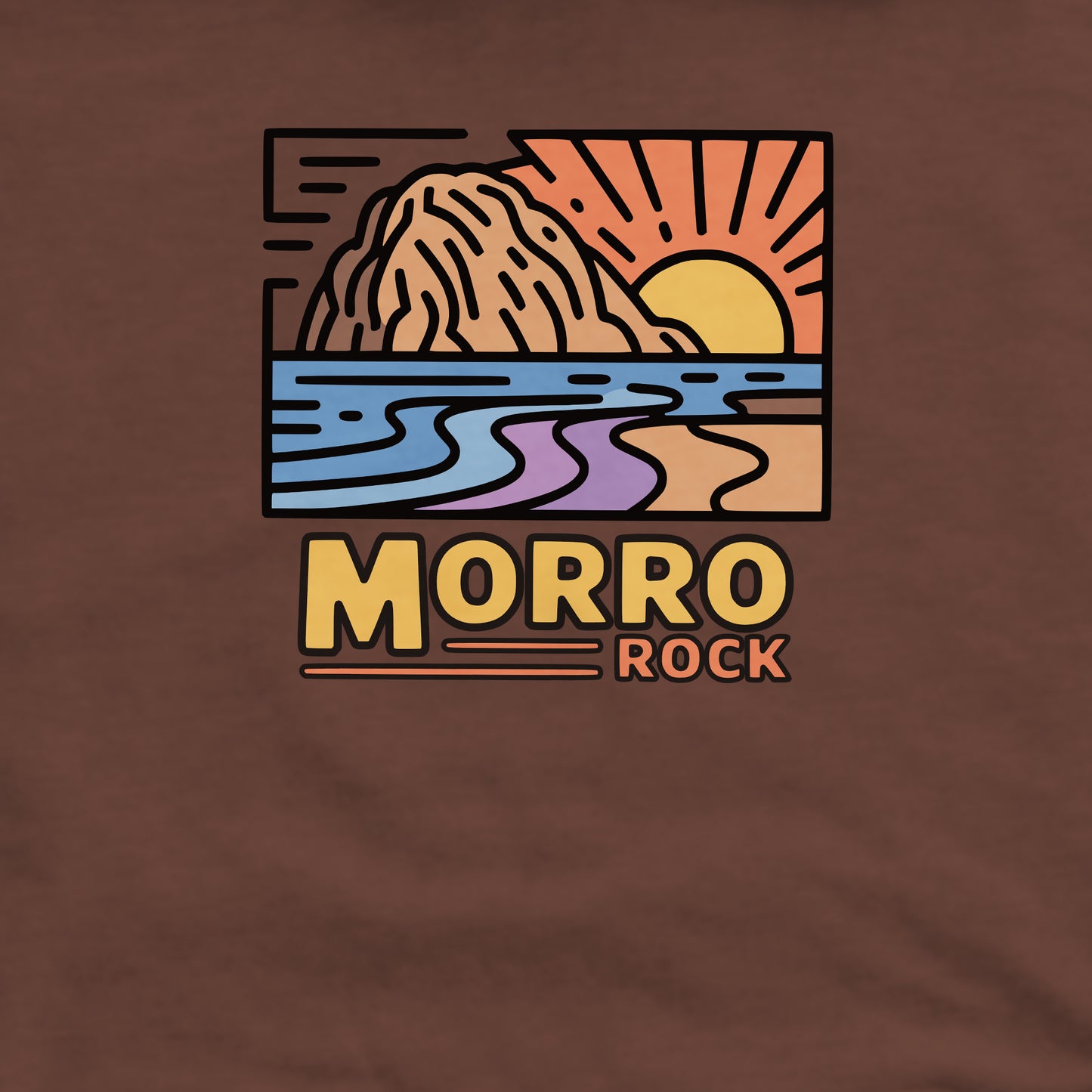 Morro Rock Crewneck Sweatshirt Adventure and Outdoors Themed Sweatshirt
