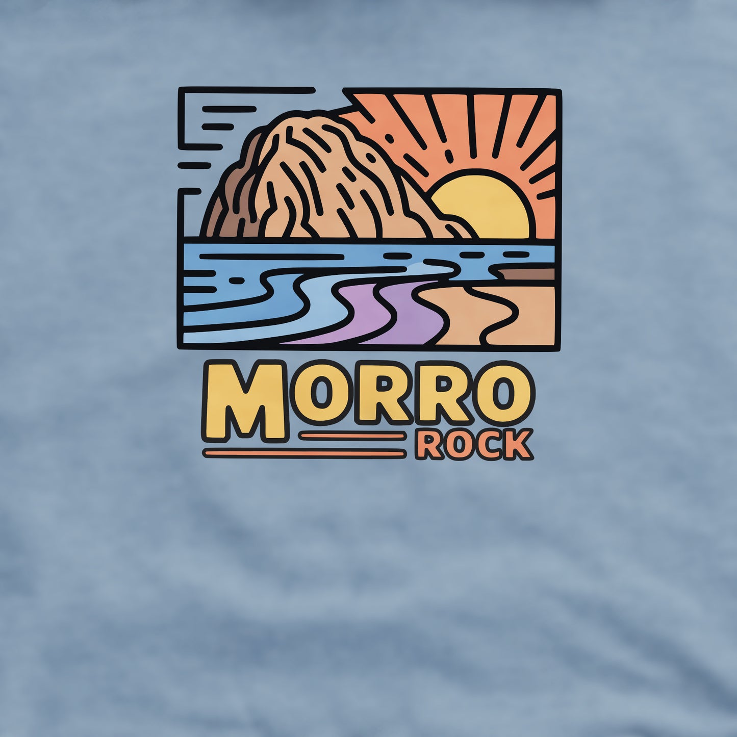 Morro Rock Crewneck Sweatshirt Adventure and Outdoors Themed Sweatshirt