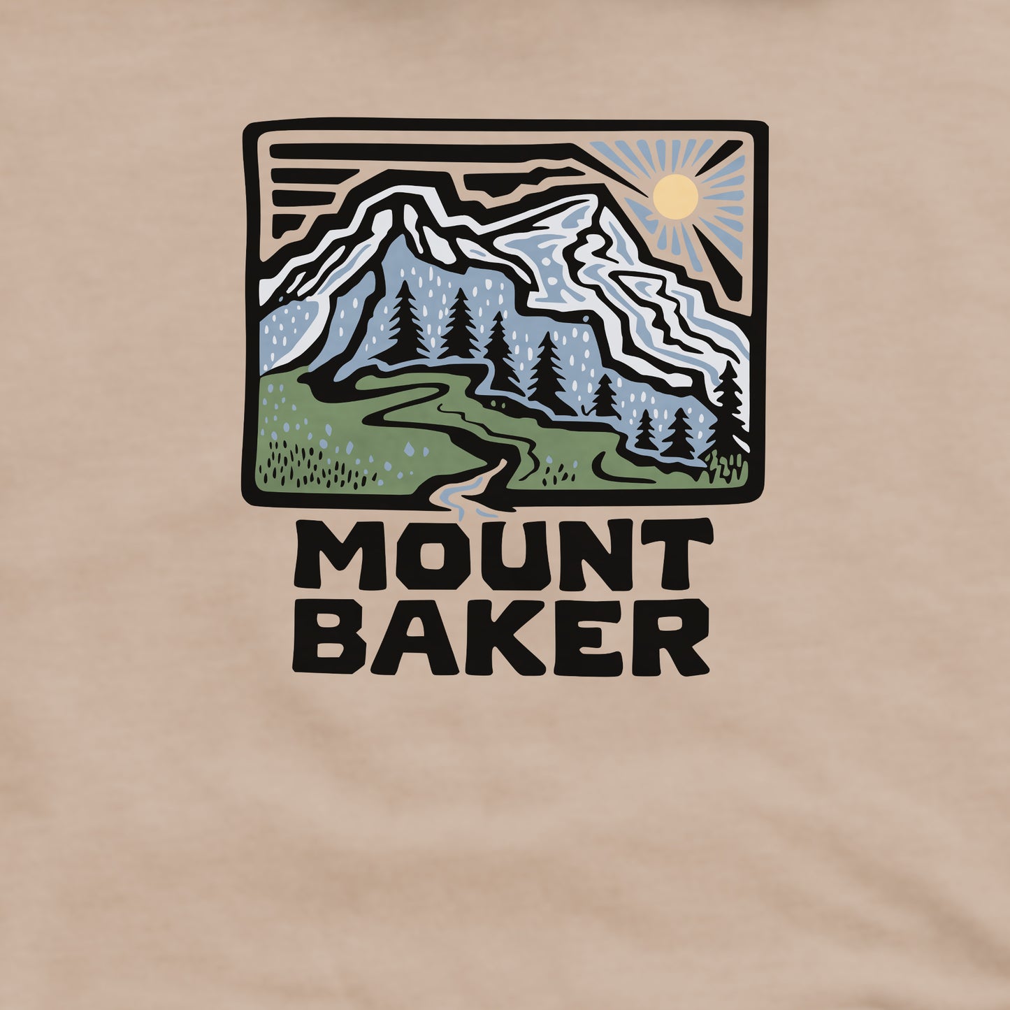 Mount Baker Crewneck Sweatshirt Adventure and Outdoors Themed Sweatshirt