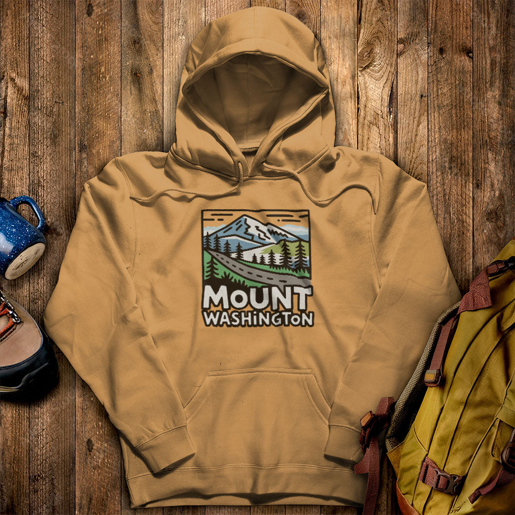 Mount Washington Hoodie Mustard Adventure and Outdoors Themed Hoodie