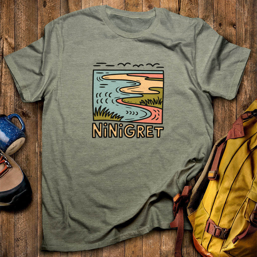 Ninigret National Wildlife Refuge T-Shirt Heather Military Green Adventure and Outdoors Themed T-Shirt