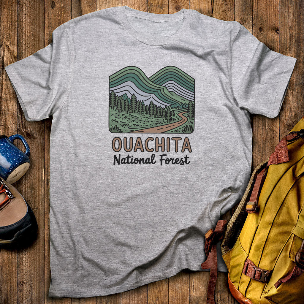 Ouachita National Forest T-Shirt Sport Grey Adventure and Outdoors Themed T-Shirt