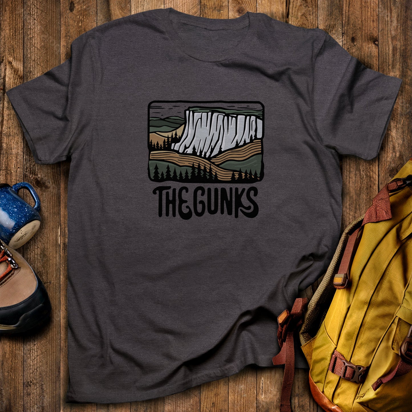 Shawangunk Ridge T-Shirt Dark Heather Adventure and Outdoors Themed T-Shirt