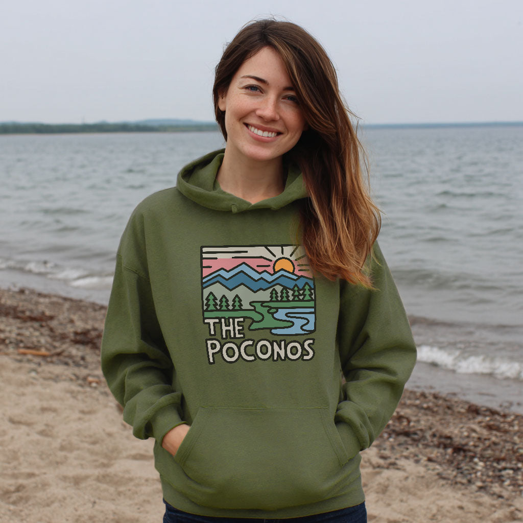 Poconos Mountains Hoodie Adventure and Outdoors Themed Hoodie