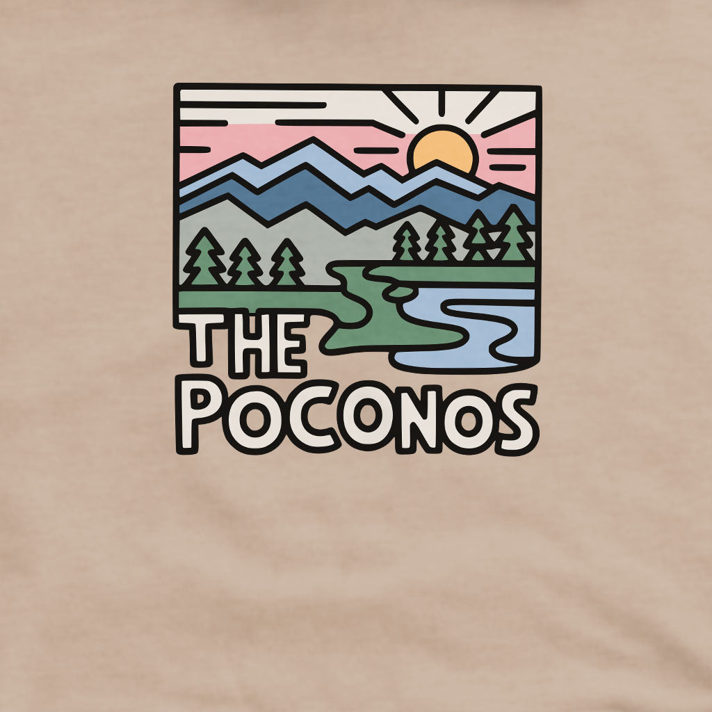 Poconos Mountains Crewneck Sweatshirt Adventure and Outdoors Themed Sweatshirt