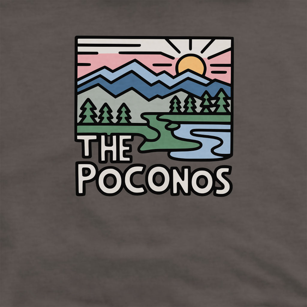 Poconos Mountains Crewneck Sweatshirt Adventure and Outdoors Themed Sweatshirt