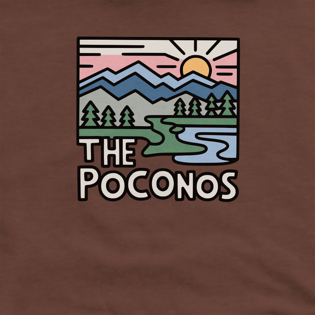 Poconos Mountains Crewneck Sweatshirt Adventure and Outdoors Themed Sweatshirt