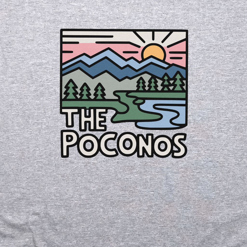 Poconos Mountains Crewneck Sweatshirt Adventure and Outdoors Themed Sweatshirt