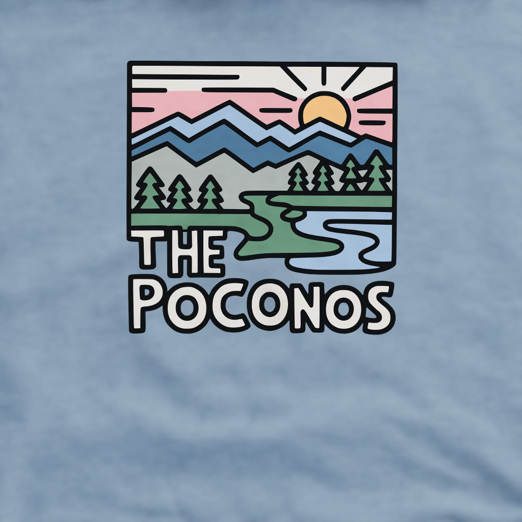 Poconos Mountains Crewneck Sweatshirt Adventure and Outdoors Themed Sweatshirt