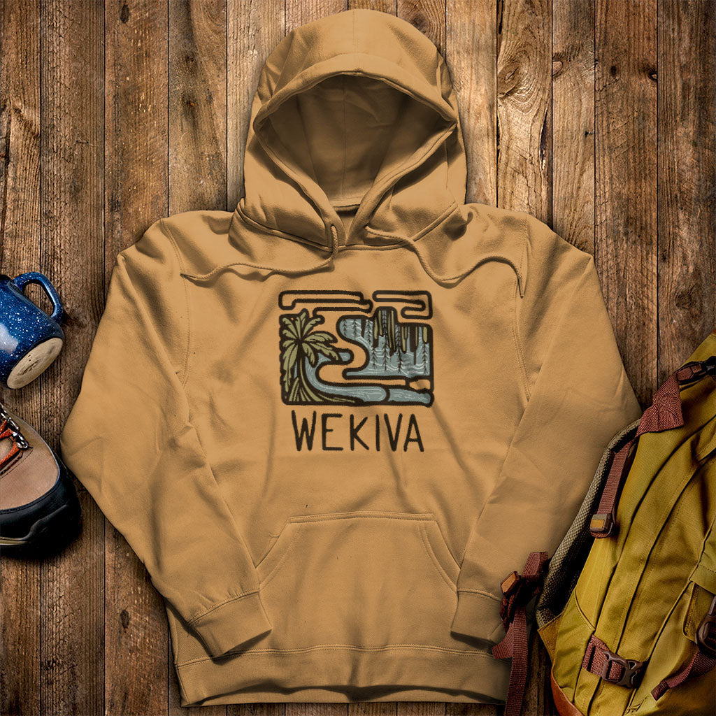 Wekiva River Hoodie Mustard Adventure and Outdoors Themed Hoodie