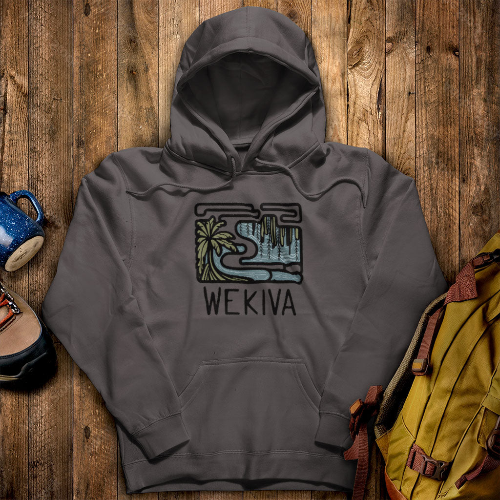Wekiva River Hoodie Charcoal Adventure and Outdoors Themed Hoodie