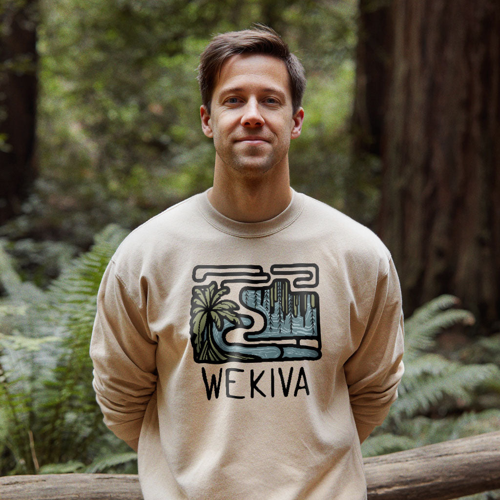 Wekiva River Crewneck Sweatshirt Adventure and Outdoors Themed Sweatshirt