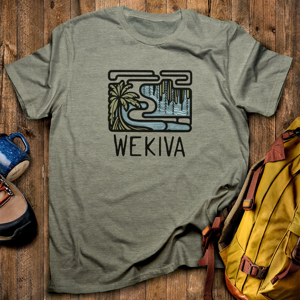 Wekiva River T-Shirt Heather Military Green Adventure and Outdoors Themed T-Shirt
