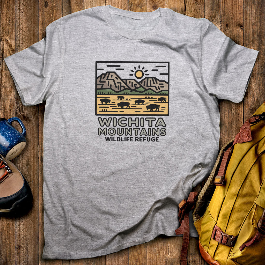 Wichita Mountains Wildlife Refuge T-Shirt Sport Grey Adventure and Outdoors Themed T-Shirt