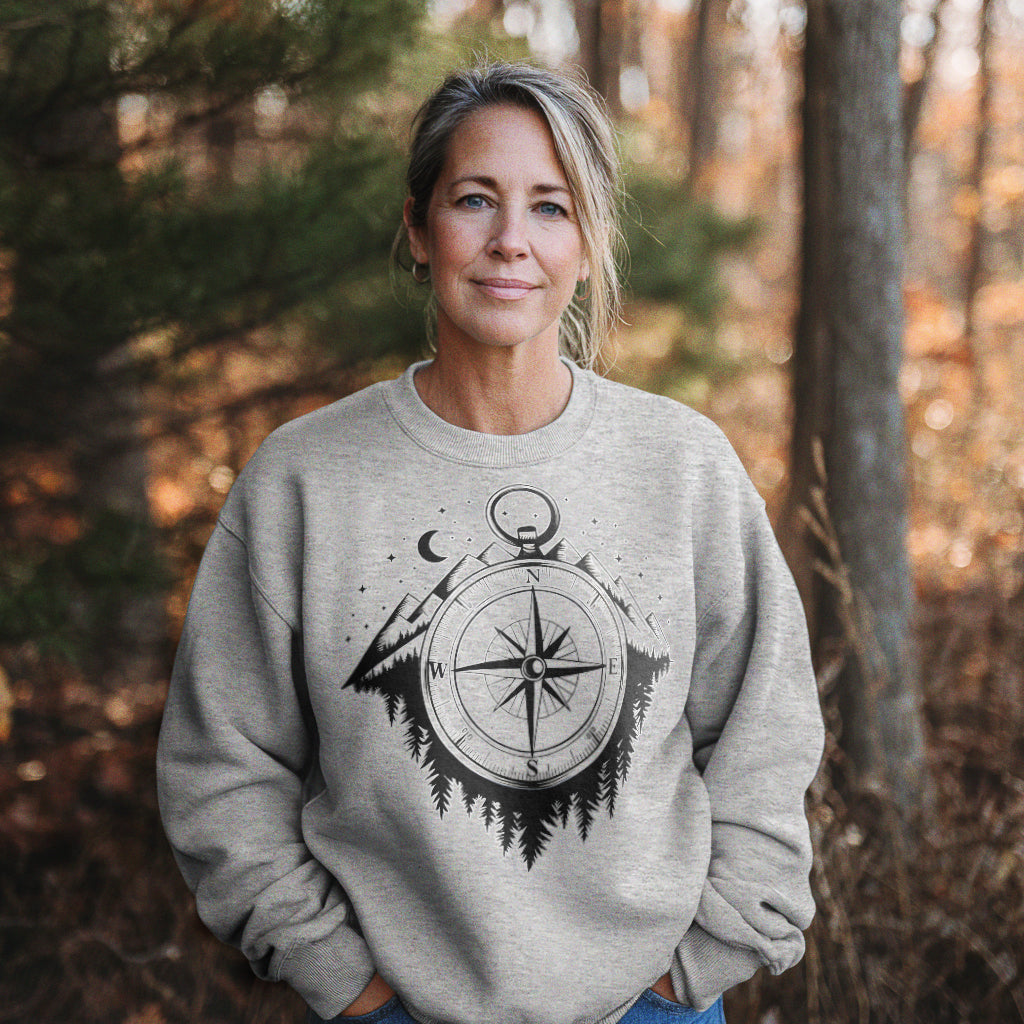 Navigate the Mountains Crewneck Sweatshirt Adventure and Outdoors Themed Sweatshirt