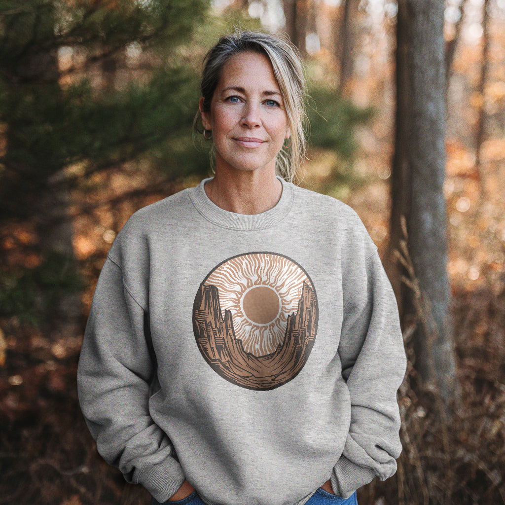 Desert Sun Crewneck Sweatshirt Adventure and Outdoors Themed Sweatshirt