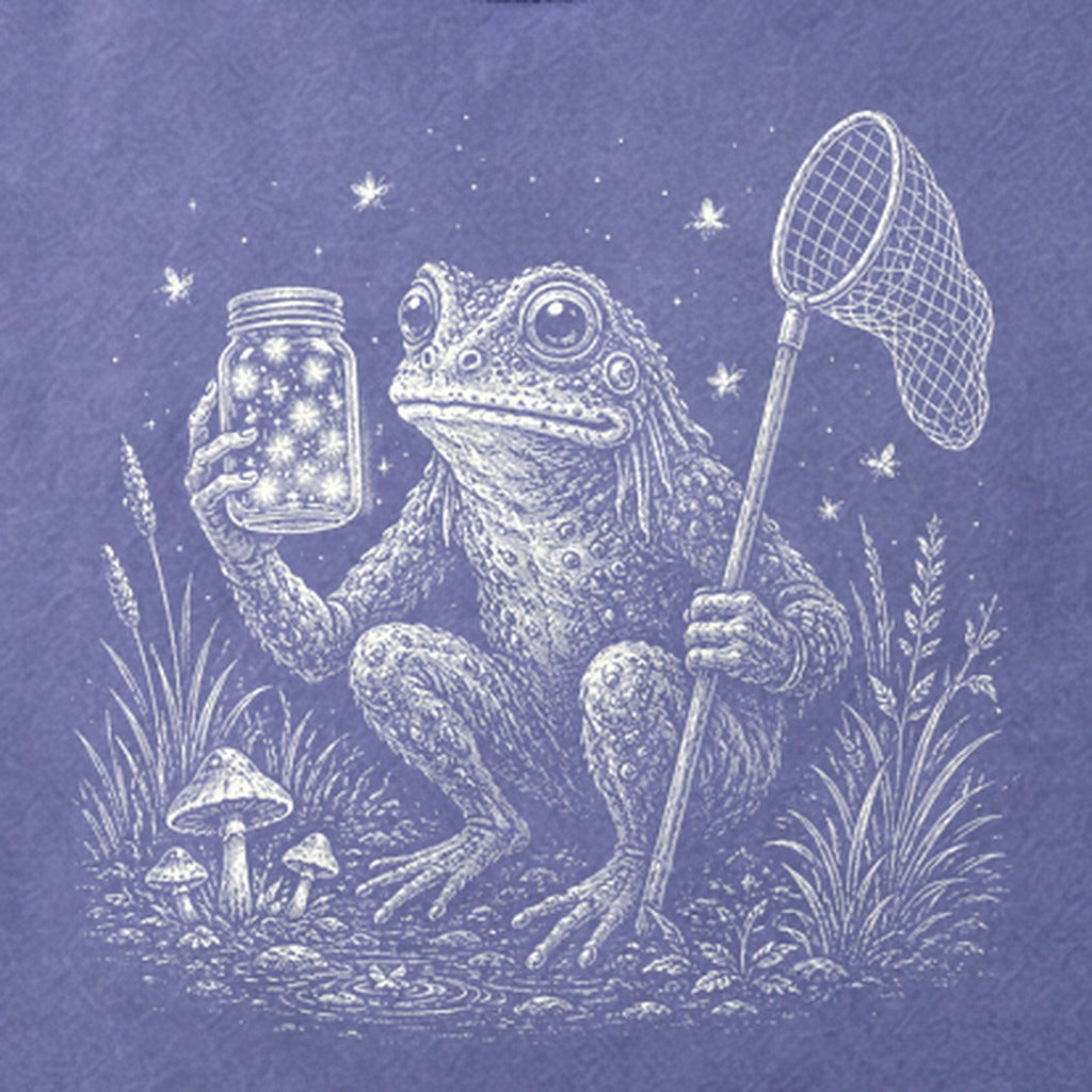 Frogman Catching Fireflies Cotton T-Shirt