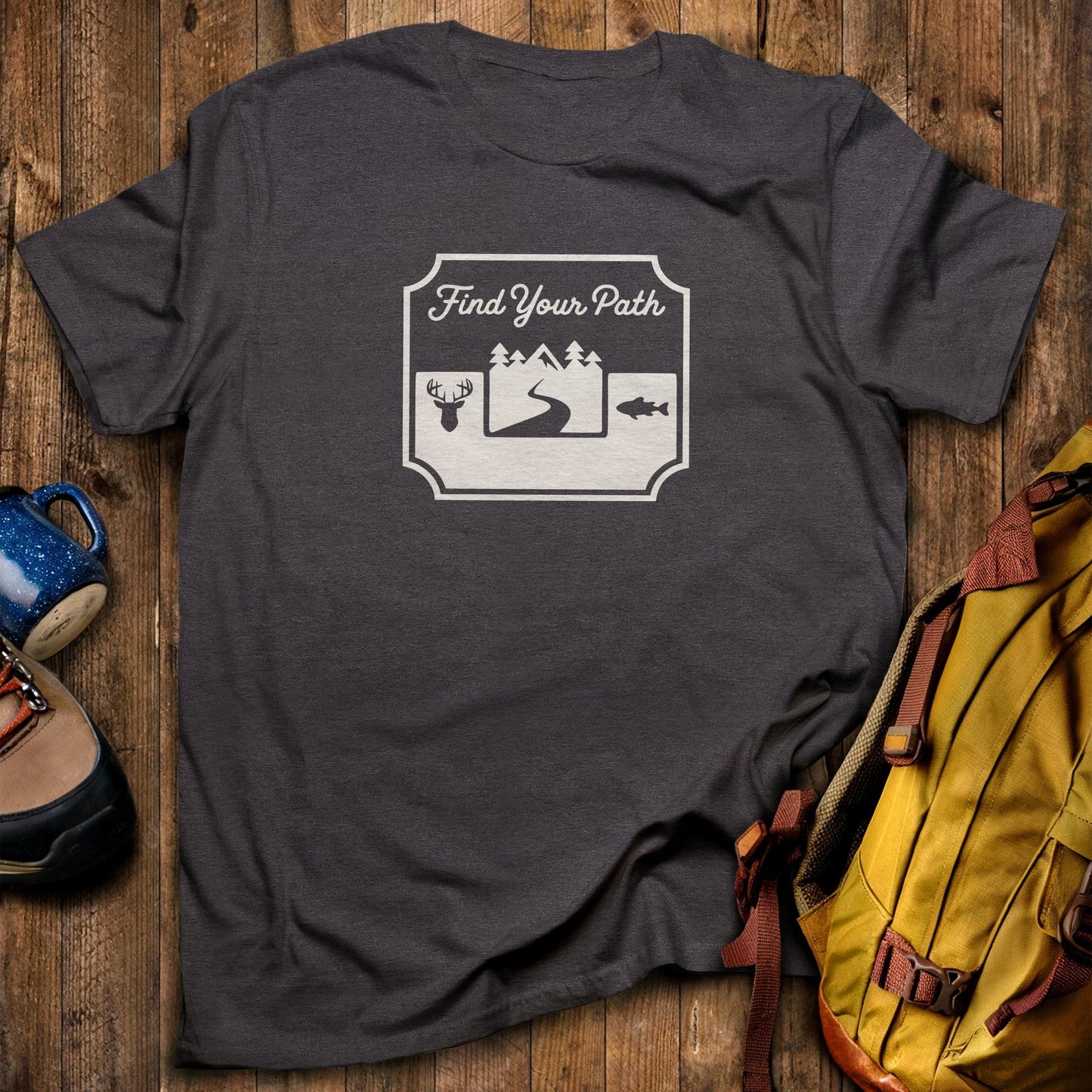 Find Your Path T-Shirt Dark Heather Adventure and Outdoors Themed T-Shirt