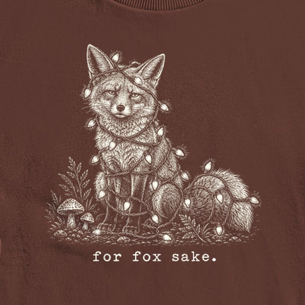 For Fox Sake Christmas Lights Crewneck Sweatshirt
