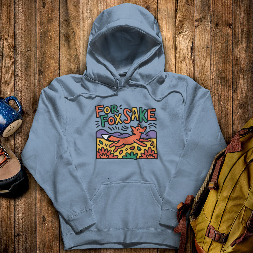 For Fox Sake Hoodie Stone Blue Adventure and Outdoors Themed Hoodie
