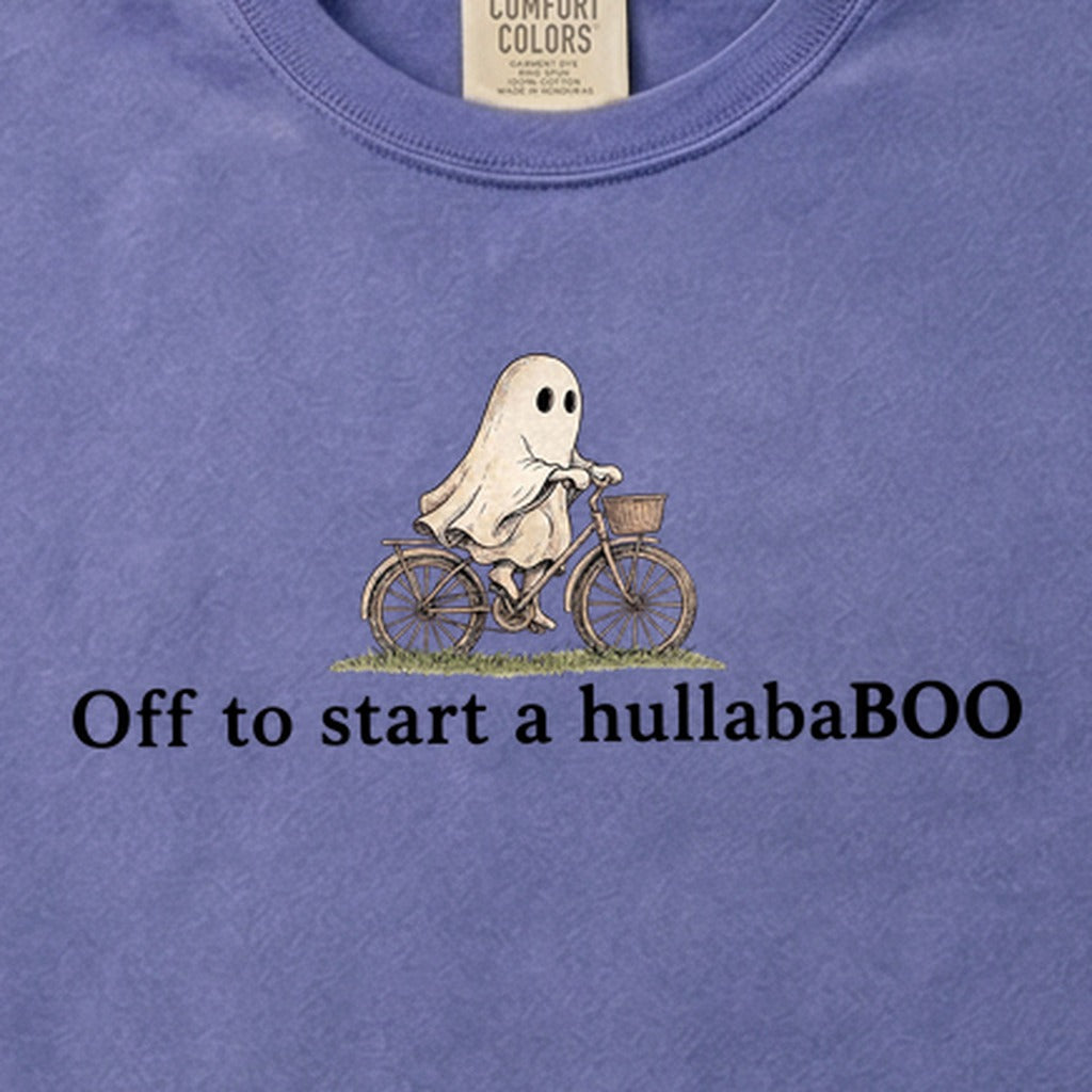 Small Ghost Riding a Bike Hullababoo Cotton T-Shirt