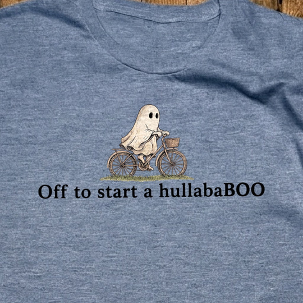 Small Ghost Riding a Bike Hullababoo T-Shirt
