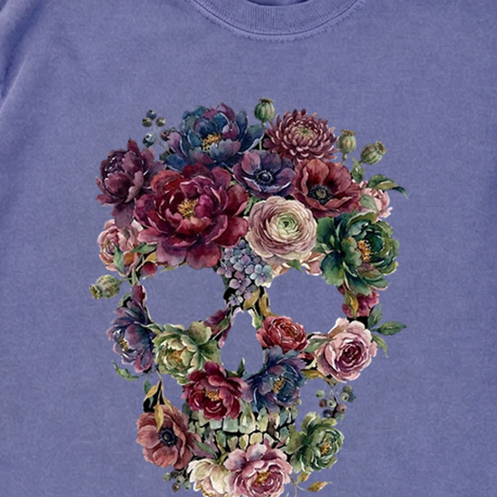 Gothic Flower Skull Premium Long Sleeve