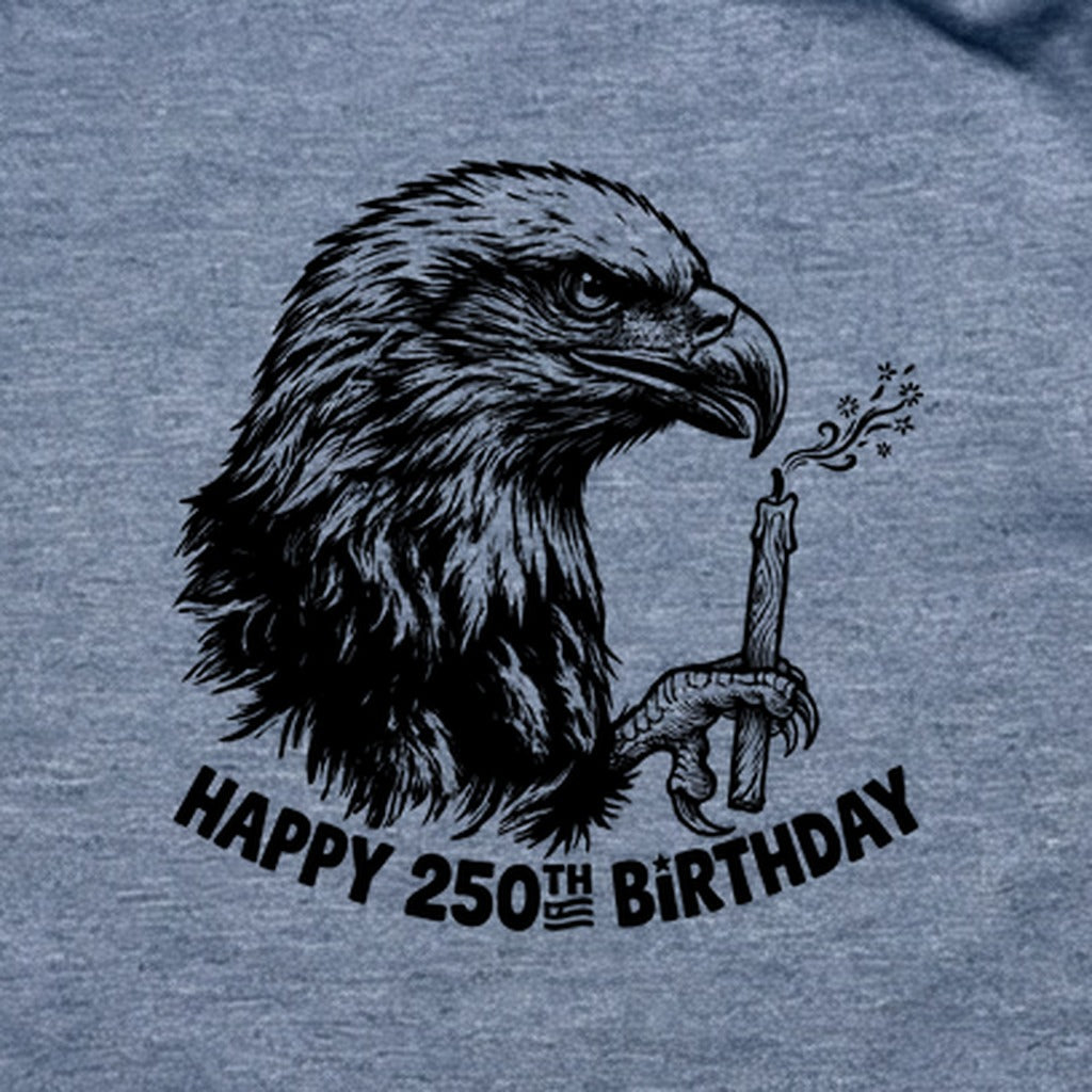 Happy 250th Birthday America Eagle Blowing Out a Candle T-Shirt