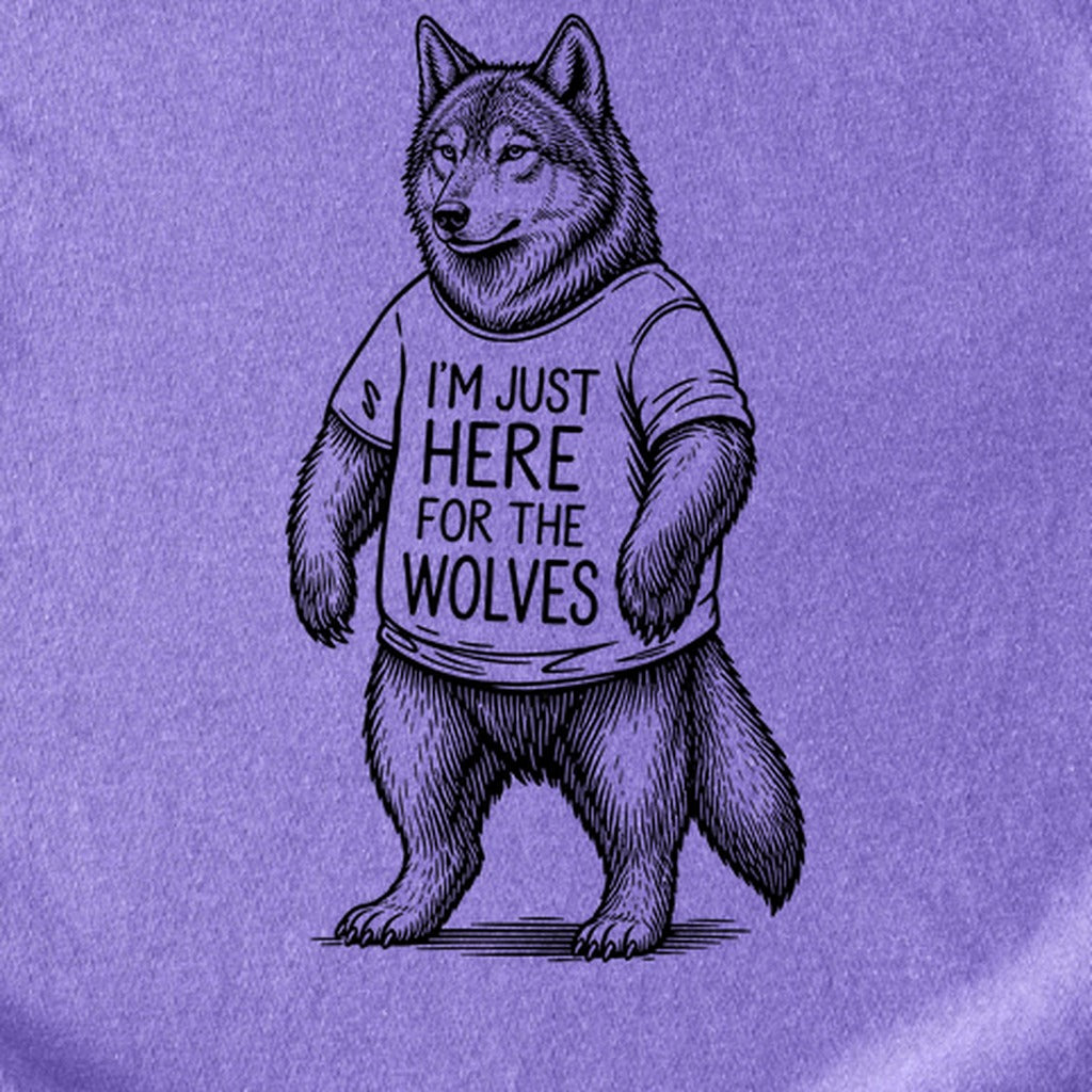 I'm Just Here for the Wolves Kids Cotton T-Shirt