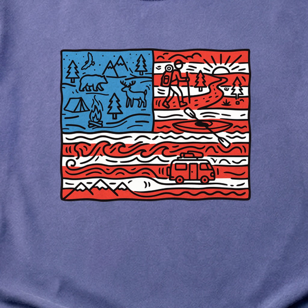 4th of July Outdoors Cotton T-Shirt