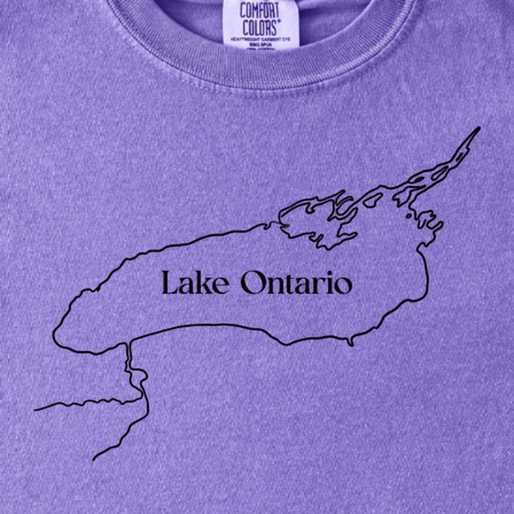 Lake Ontario Line Drawing Kids Cotton T-Shirt