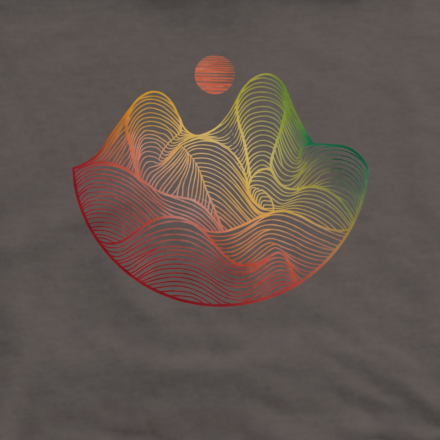 Mountain Sunset Woodblock Crewneck Sweatshirt Adventure and Outdoors Themed Sweatshirt
