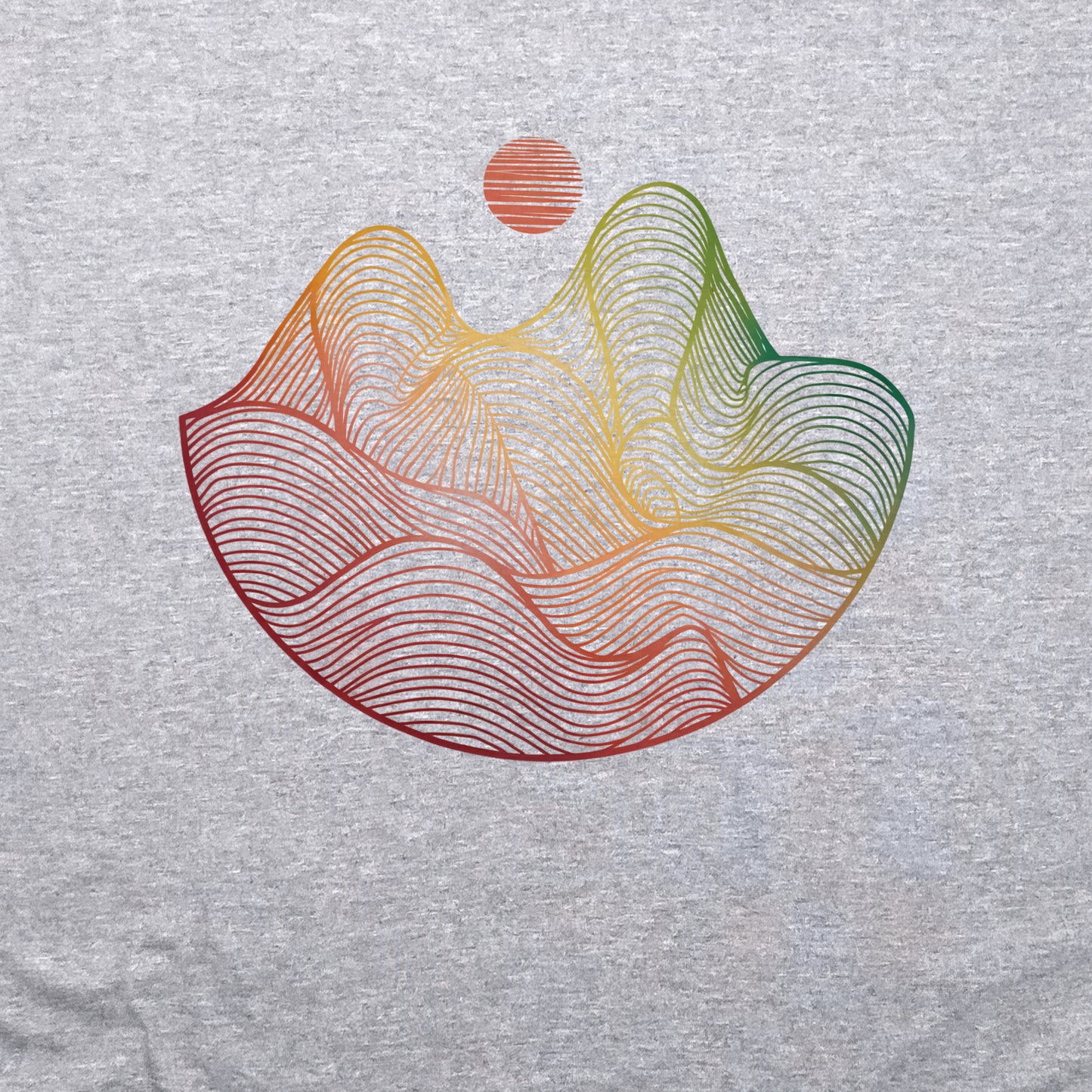 Mountain Sunset Woodblock Crewneck Sweatshirt Adventure and Outdoors Themed Sweatshirt