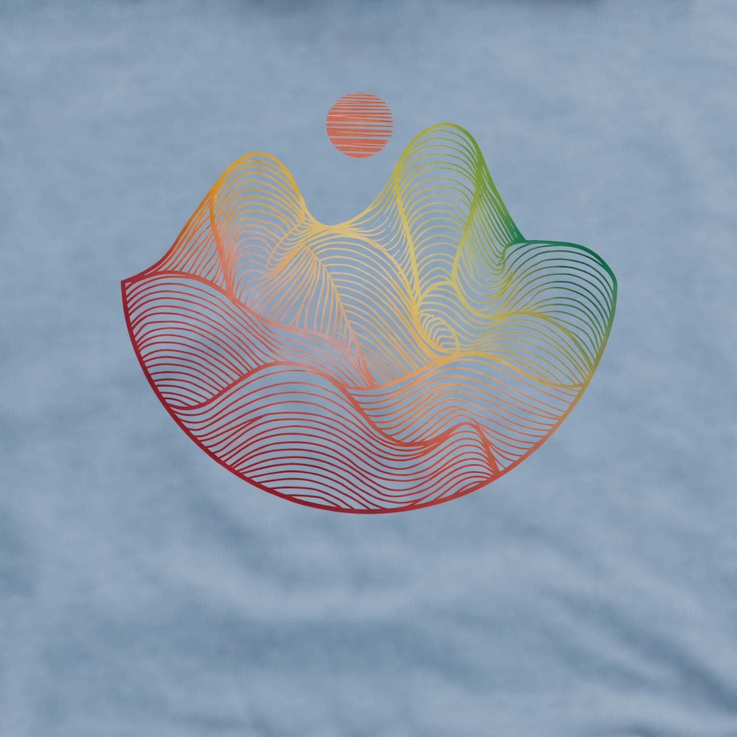 Mountain Sunset Woodblock Crewneck Sweatshirt Adventure and Outdoors Themed Sweatshirt