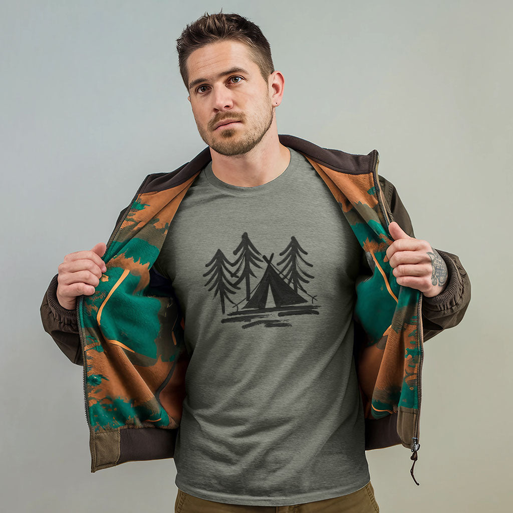Painted Camp T-Shirt Adventure and Outdoors Themed T-Shirt